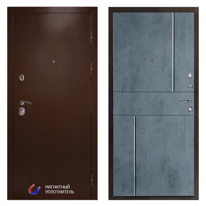 Входная дверь Termo-door Техно Медь Горизонт бетон темный