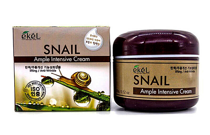 EKEL Крем для лица с экстрактом муцина улитки. Ample intensive cream snail, 100 гр.