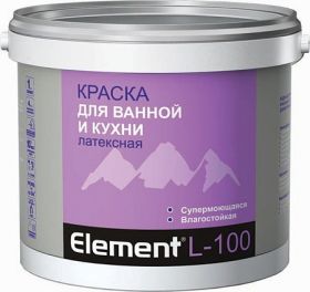 Краска для Ванной и Кухни Латексная Element L-100 2л Белая Alpa Супермоющаяся