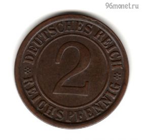 Германия 2 рейхспфеннига 1924 А