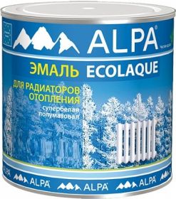 Экоэмаль для Радиаторов Alpa Ecolaque 0.5л Супербелая, Водная, без Запаха / Альпа Эколак