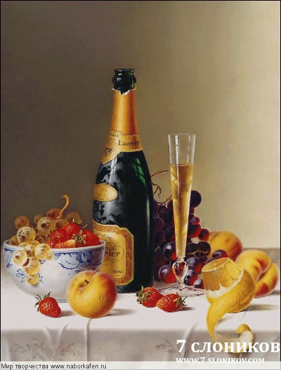 Набор для вышивания "Still Life with Champagne & Fruit"