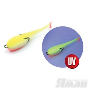 Поролоновая рыбка на двойнике цвет-16 UV 80 мм