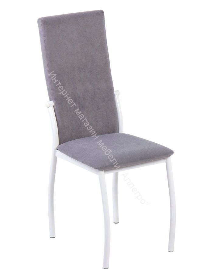 Кухонный стул "B-610" Велюр катания сильвер/Металл белый