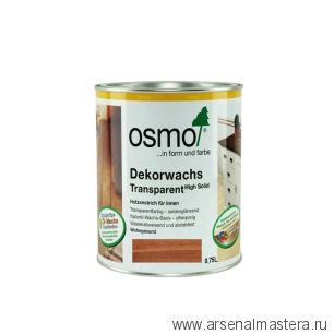 OSMO ДЕШЕВЛЕ! Цветное масло прозрачное для внутренних работ Osmo Dekorwachs Transparent Tone 3138 Махагон 0,75 л Osmo-3138-0.75 10100085