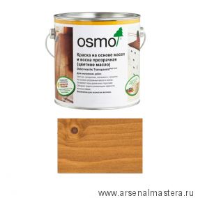 Прозрачная краска на основе масел и воска для внутренних работ Osmo Dekorwachs Transparent 3123 Клен 2,5 л Osmo-3123-2,5 10100015