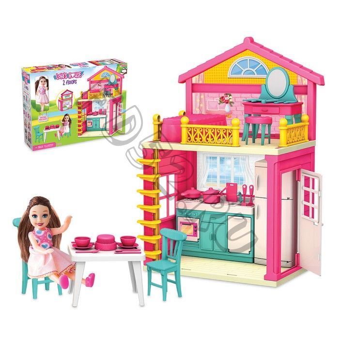 Дом для куклы Lola's house 2 floors, с куклой и аксессуарами
