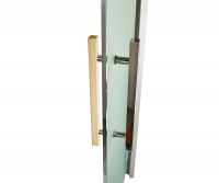 Дверь для хамама и сауны стеклянная Grandis сатин, серебристый профиль