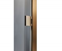 Дверь для хамама и сауны стеклянная Grandis Brasch, графит, бронзовый профиль