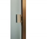 Дверь для хамама и сауны стеклянная Grandis Brasch, сатин, бронзовый профиль