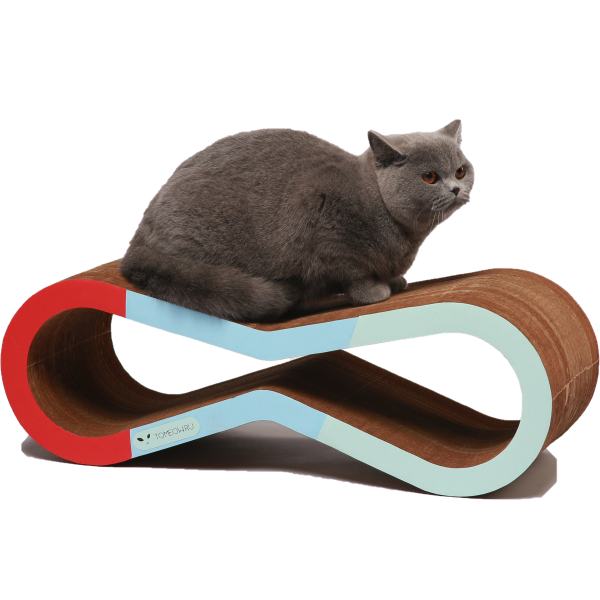 Когтеточка для кошек Тумяу Экватор голубая с картонным ободком 60*20*22 см