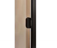 Дверь для хамама и сауны стеклянная Grandis Anodize Diamond Black, цвет стекла бронза, черный профиль