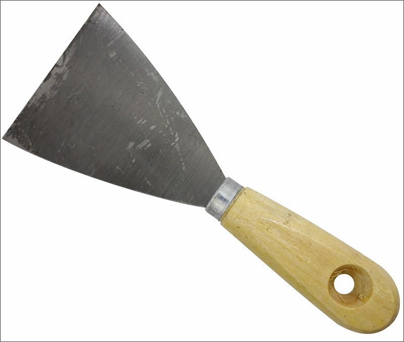 Шпательная лопатка деревянная рукоятка, пружинная сталь 80 мм
