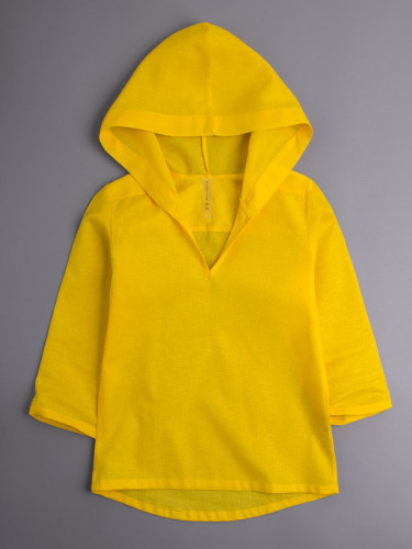 00-0024821  Рубашка-туника детская пляжная, желтый