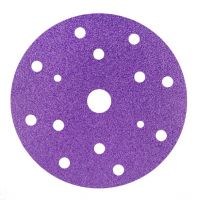 Deerfos Шлиф круг на плёнке BORA1 150мм на липучке Р80, 15 отв, фиолетовый (100 шт/кор)