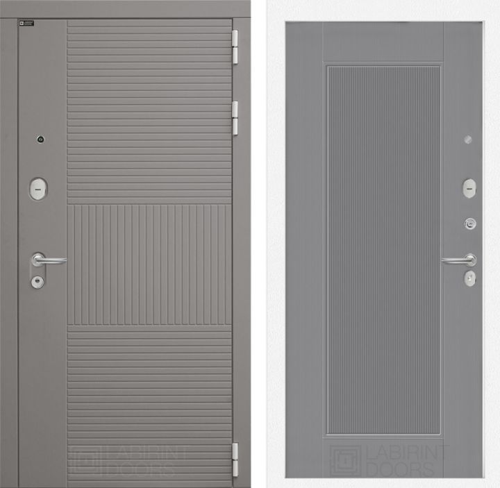 Дверь входная Лабиринт FORMA 30 Серый софт рельеф металлическая