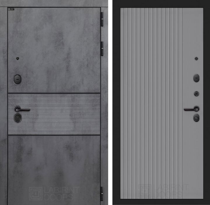Дверь входная Лабиринт INFINITY 29 Серый софт рельеф металлическая