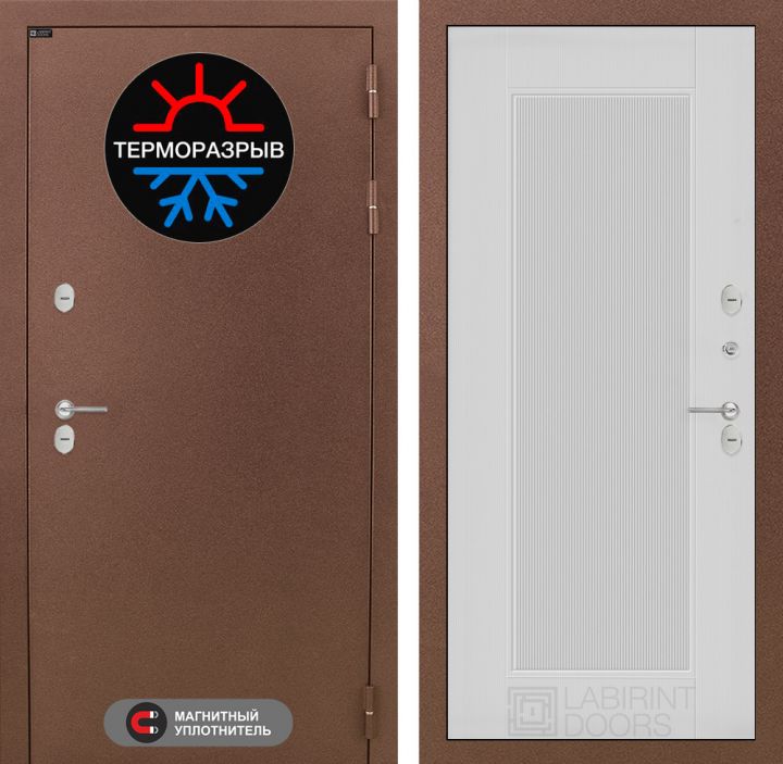 Дверь Входная Лабиринт Термо Магнит 30 Белый софт рельеф металлическая