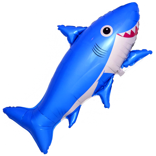Акулья семейка Голубая акула шар фольгированный с гелием