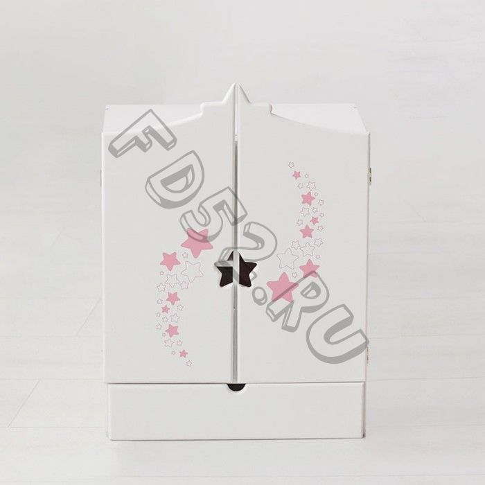 Игрушка детская: шкаф с дизайнерским звёздным принтом (коллекция "Diamond star" белый). 55011