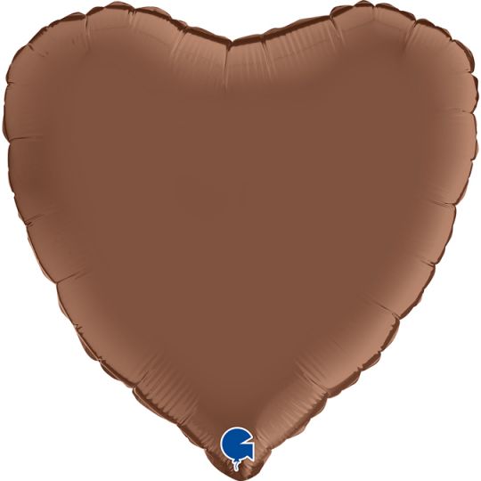 Сердце шоколад шар фольгированный с гелием
