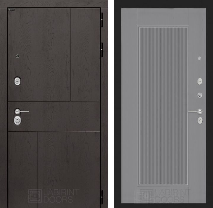 Дверь Входная Лабиринт URBAN 30 Серый софт рельеф, металлическая