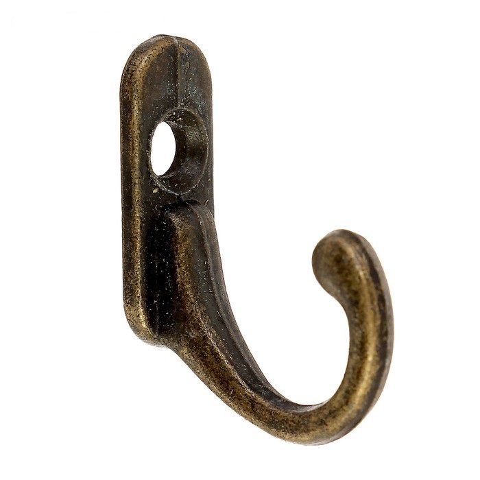 Крючок для ключницы одинарный, бронза, 2,7 см