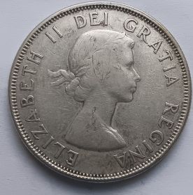 Королева Елизавета II 50 центов Канада 1956