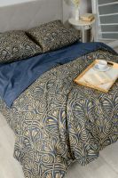 Поплин 2-х спальный с евро [темно-синий] Мадрид синий постельное белье
