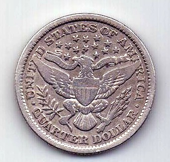 1/4 доллара 1899 США Редкий год AUNC - XF