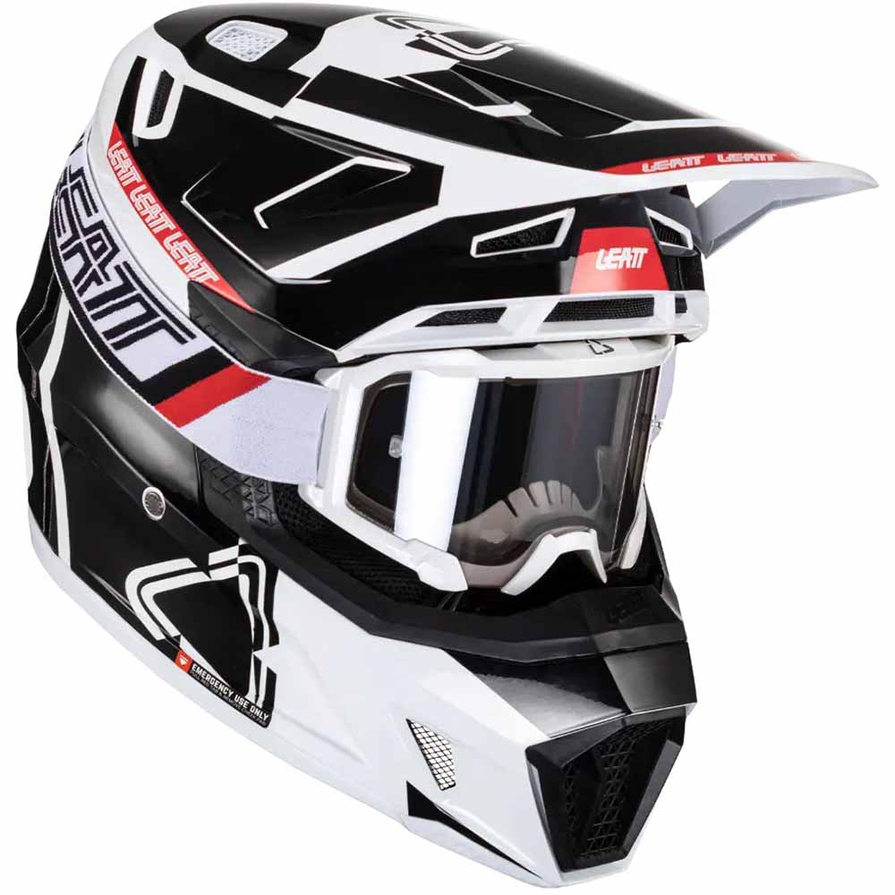 Leatt Kit Moto 7.5 V24 Black/White (2024) комплект шлем + очки Leatt Velocity 4.5