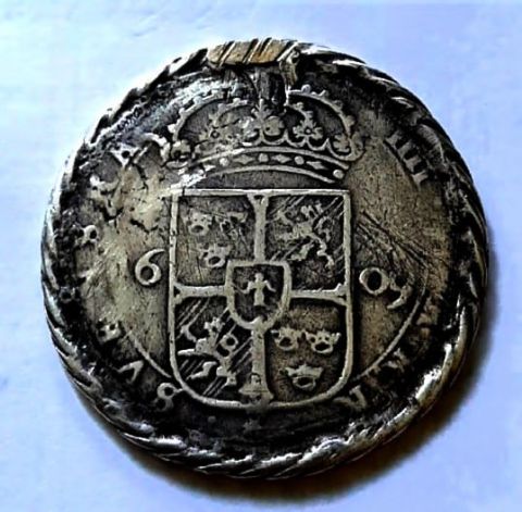 1 талер 4 марки 1609 Швеция RARE Карл IX