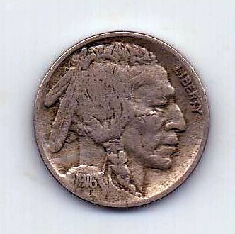 5 центов 1916 США Редкий год XF