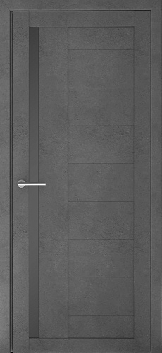Дверь межкомнатная Экошпон Валенсия стекло графит бетон светлый бетон темный