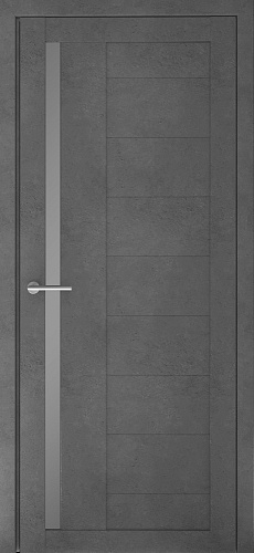 Дверь межкомнатная Экошпон Валенсия стекло металюкс бетон светлый бетон темный