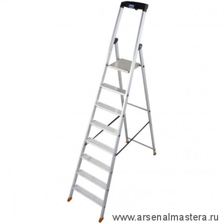 Односторонняя алюминиевая лестница - стремянка Krause SOLIDO, развальцованные 8 ступеней