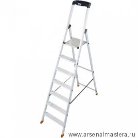 Односторонняя алюминиевая лестница - стремянка Krause SOLIDO, развальцованные 7 ступеней 126665