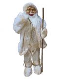 Санта Клаус с мешком подарков 60 см в белом