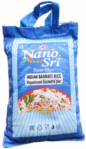 Рис индийский Басмати длиннозерный непропаренный | 1 кг | Nano Sri