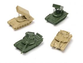 Набор сборных моделей T-90M + ТОС-1А в масштабе 1:144 (4 штуки)