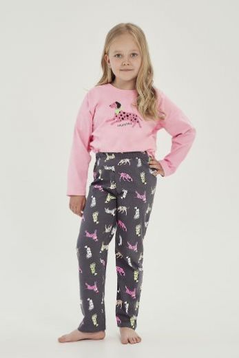Пижама детская TARO Ruby 3042-3043-01, кофта и брюки, розовый