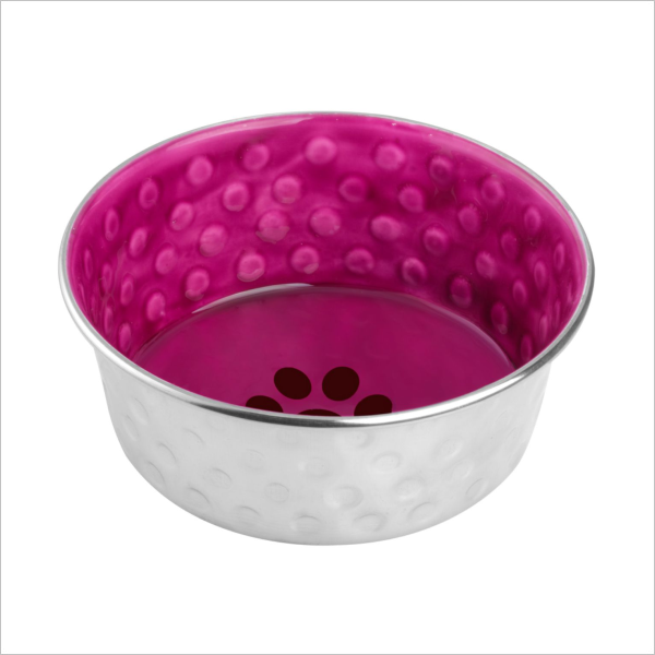 Миска для кошек и собак Mr.Kranch пурпурная из нержавеющей стали с керамическим покрытием 1.9 л
