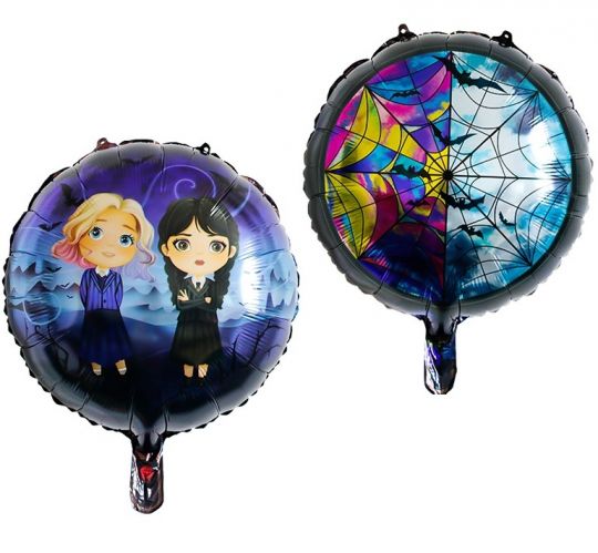 Уэнсдэй подружки двухсторонний круглый шар фольгированный с гелием