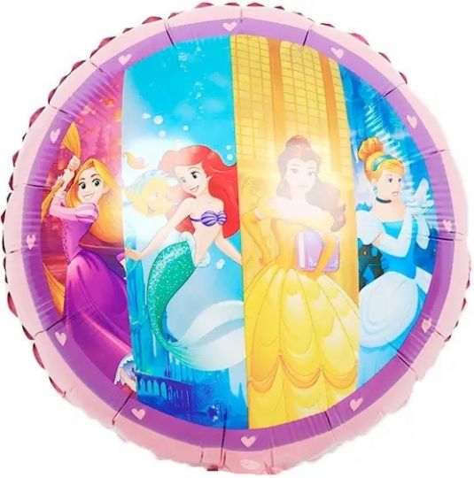 Принцессы 2023 круглый шар фольгированный с гелием