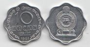 Шри-Ланка 10 центов 1978-1991 XF-UNC