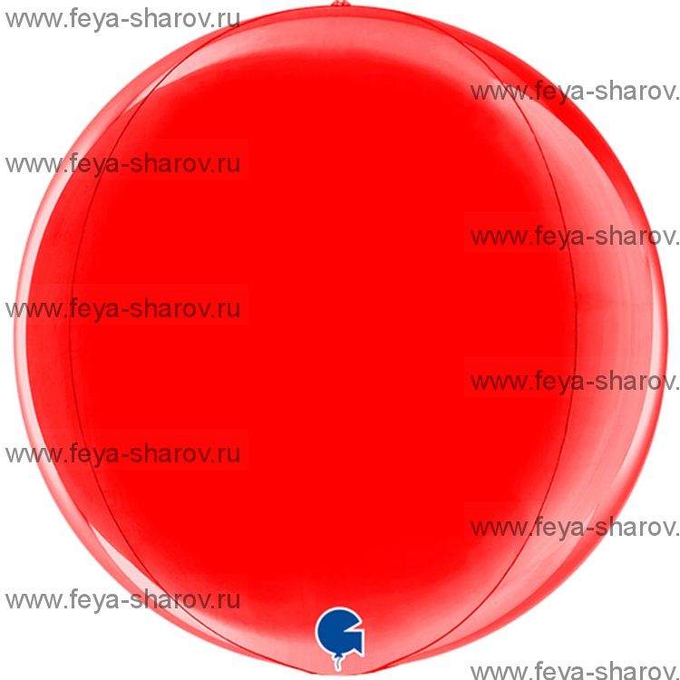 Сфера 3D Металлик Красный 15" (38 см) Grabo
