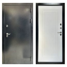 Дверь входная металлическая MXD Термо Антик черный средний Белый матовый