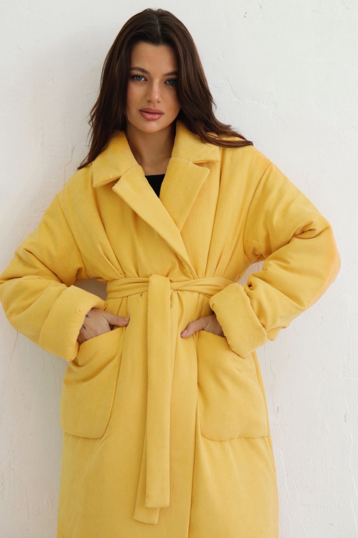 8016 Пальто-одеяло Premium Аlpolux в цвете Primrose Yellow (остаток: 46-48)