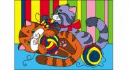 Раскраска блёстками "Котята с клубками", А4 (арт. Р-4331)