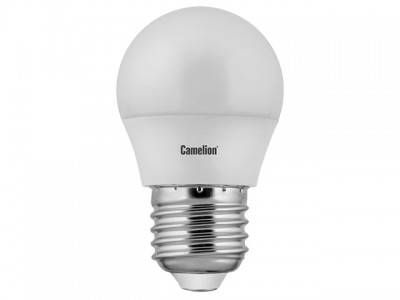 Светодиодная лампа Camelion Шар G45 E27 7W(580lm 220°) 6500K 6K матов. 82x45 пластик LED7-G45/865/E27